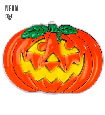 3D neonová dekorace dýně, 56 x 41 cm