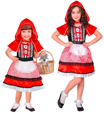 Červená karkulka (šaty se zástěrou, kapuce)