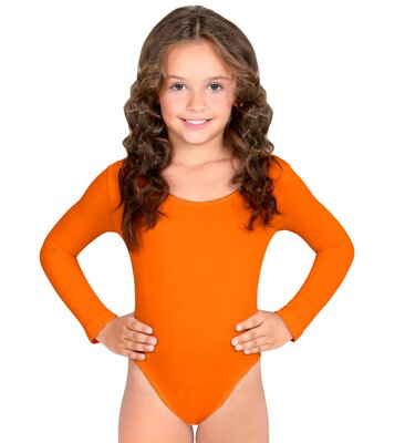 Dívčí oranžové body s dlouhým rukávem