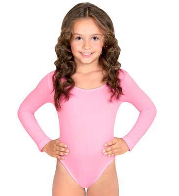 Dívčí světle růžové body s dlouhým rukávem