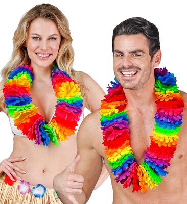 Duhový havajský věnec Lei