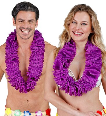 Fialový havajský lei věnec