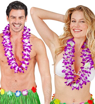 Fialový havajský věnec Lei