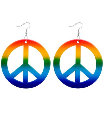 Hippie náušnice duhové