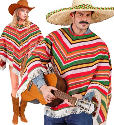 Mexické poncho barevné