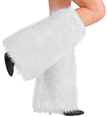 Plyšové návleky na nohy, bílé