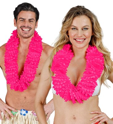 Růžový havajský věnec