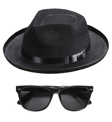 Sada pro muže Blues (klobouk, brýle)
