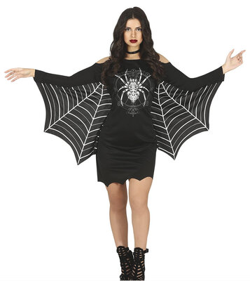 Dámské halloweenské šaty s pavoukem, černé