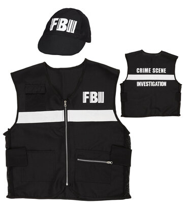 Kostým FBI vyšetřovatel (vesta, kšiltovka)