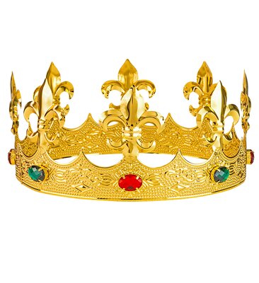 Kovová královská koruna, zlatá