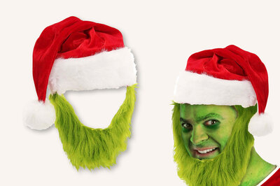 Vánoční čepice s vousy Grinch