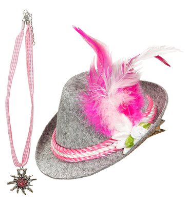 Bavorský mini klobouček a náhrdelník