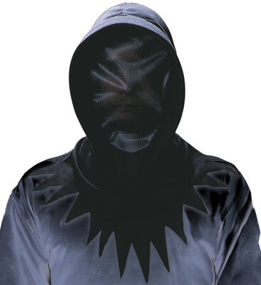 Černá neviditelná maska s kápí