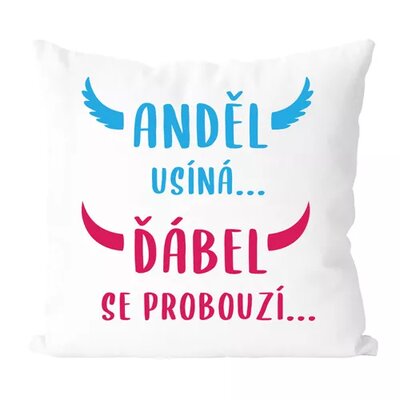 Anděl usíná - vtipný polštář