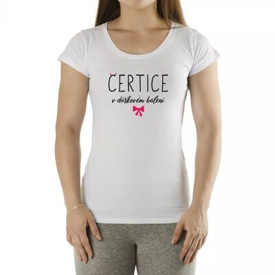 Čertice v dárkovém balení - Vtipné dámské tričko Candy