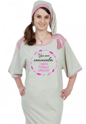 Dámská noční košile s čepičkou - Úžasná maminka