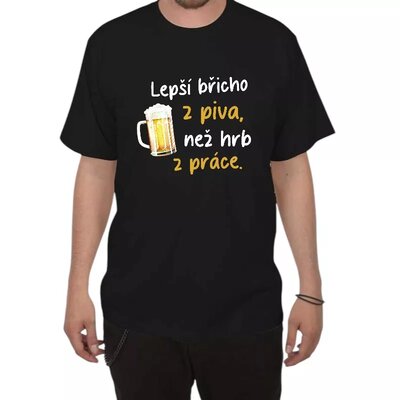 Lepší břicho z piva - Vtipné pánské tričko