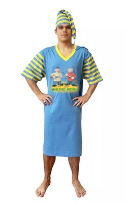 Myslivci - Noční košile modro žlutá