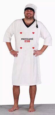 Postelové eso - Vtipná Pánská Noční košile bílá