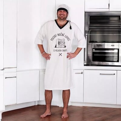 Pozor - Noční lovec - Noční košile s čepičkou