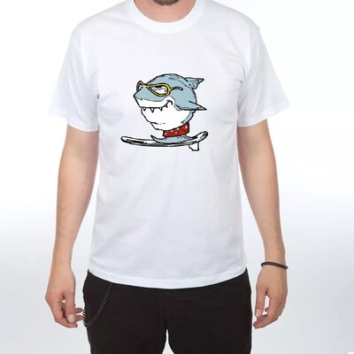 Vtipné tričko s potiskem - Žralok surfař