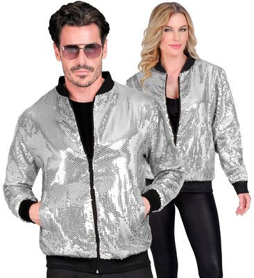 Stříbrný třpytivý párty bomber