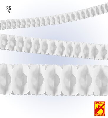 Bílá girlanda 3,5 m – nehořlavá