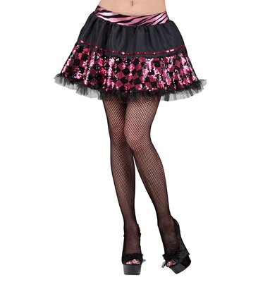 Dámská černo/růžová tutu sukně s flitry