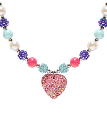 Náhrdelník s růžovým srdcem