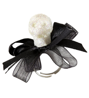 Prsten – lebka & mašle