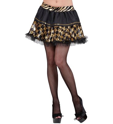 Dámská černo-zlatá tutu sukně s flitry