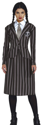 Dámská školní uniforma Wednesday Addams s kravatou