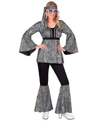 Dámský kostým 70. léta (hippies), stříbrné vlny