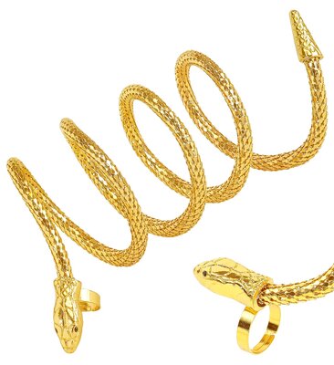 Egyptský náramek s prstenem, had