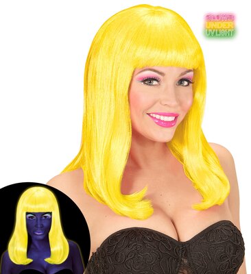 Neonově žlutá dámská paruka