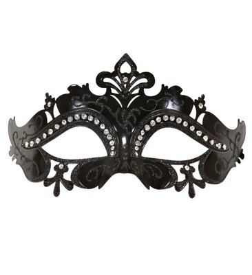 Dámská černá benátská škraboška