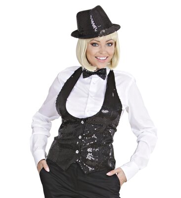 Dámská černá vesta s flitry