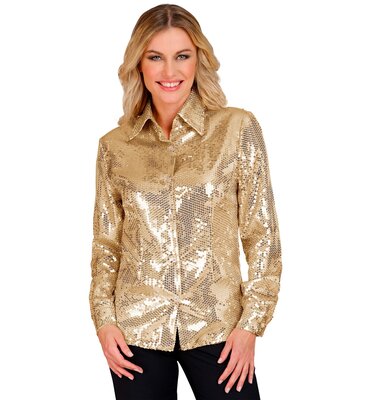 Dámská košile se zlatými flitry