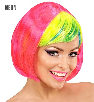 Dámská paruka, neon mikádo
