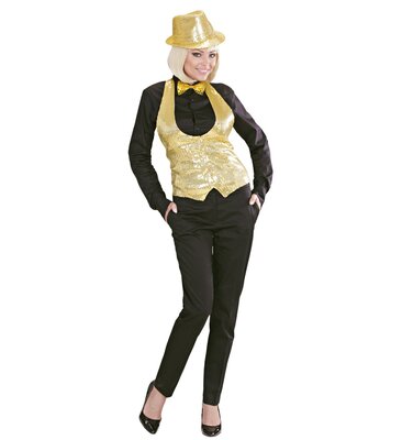 Dámská zlatá vesta s flitry