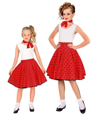 Dívčí retro sada 50. léta, červená