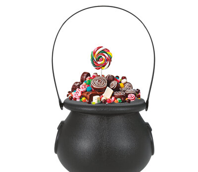 Halloweenský kotlík pro čarodějnici/na sladkosti, 11 cm