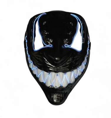 LED černá halloweenská maska Venom