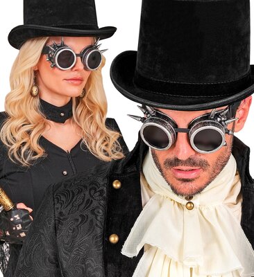 Steampunk brýle s ostny – starostříbrná