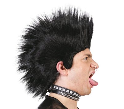 Černá punková paruka