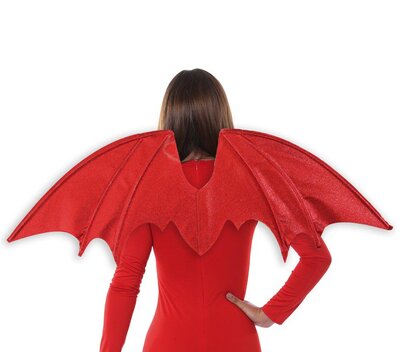 Červená křídla s třpytkami, 90 x 37 cm