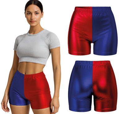 Dámské červenomodré kraťasy Harley Quinn