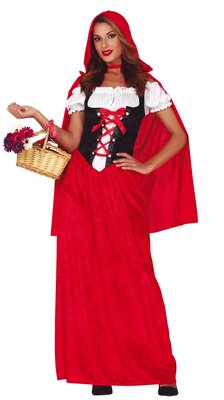 Dámský kostým červená karkulka s kápí