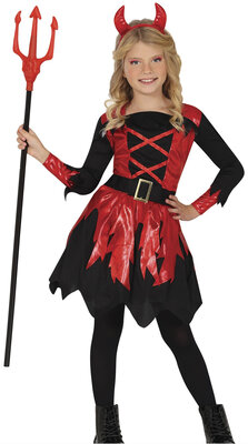 Dívčí kostým čertice (šaty, rohy)